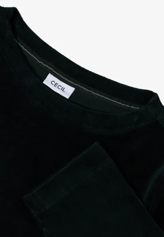 Cordshirt in Unifarbe ink green
