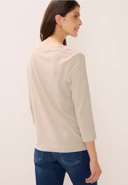 Cordshirt in Unifarbe oat milk beige
