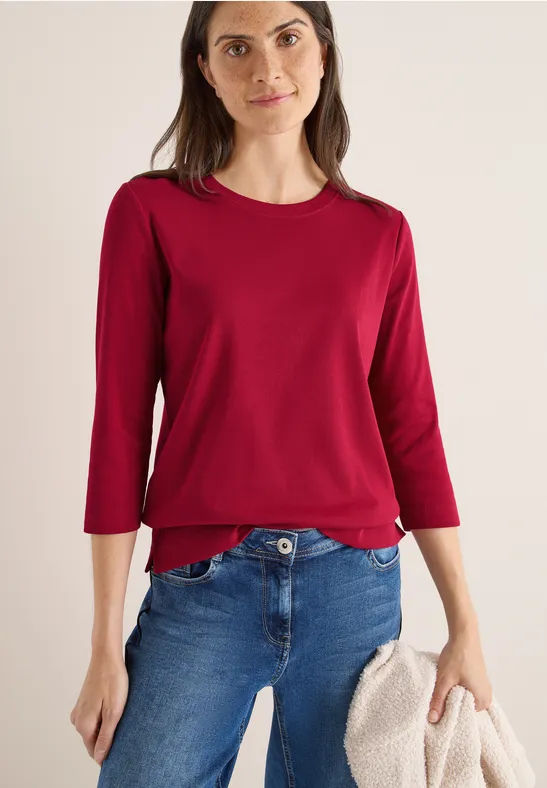 T-shirt avec structure côtelée beaujolais red