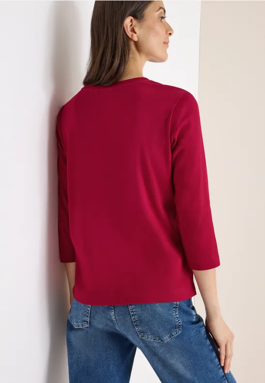 T-shirt avec structure côtelée beaujolais red