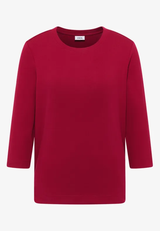 T-shirt avec structure côtelée beaujolais red