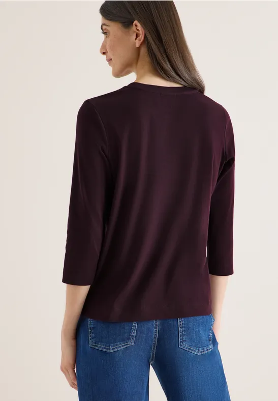 T-shirt avec structure côtelée eggplant red