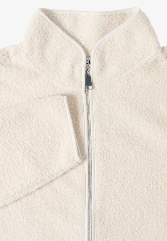 Softe Jacke mit Zipper teddy vanilla white