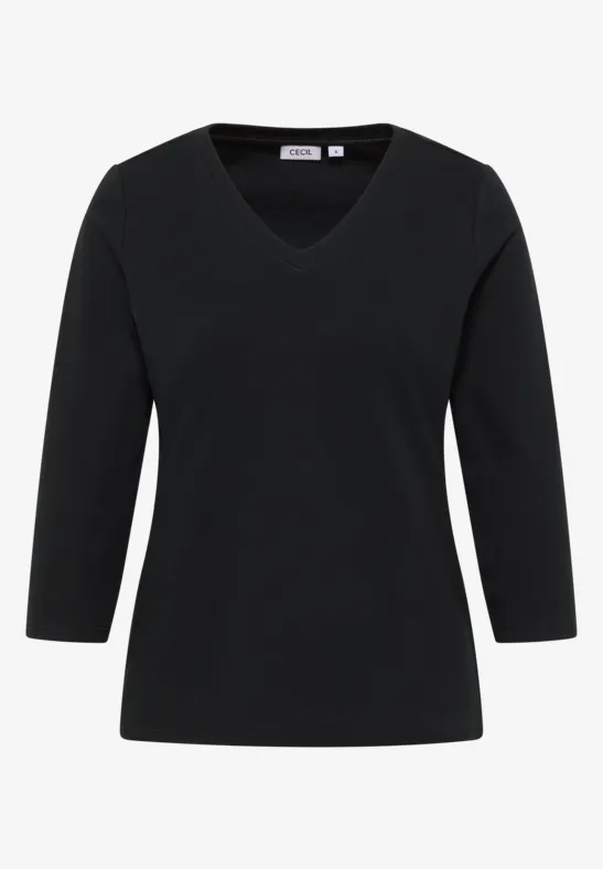 Basic V-Neck Shirt Black