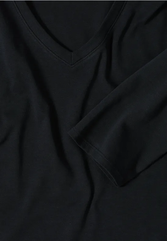 Basic V-Neck Shirt Black