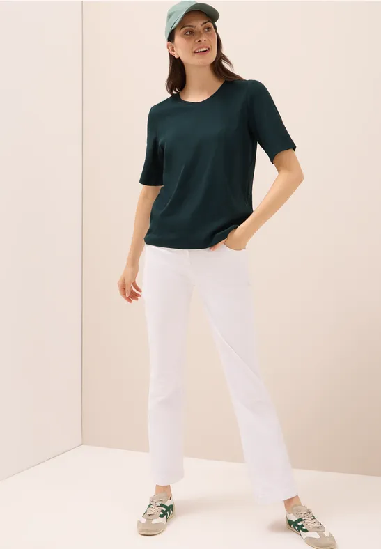 Basic geribd Shirt ink green