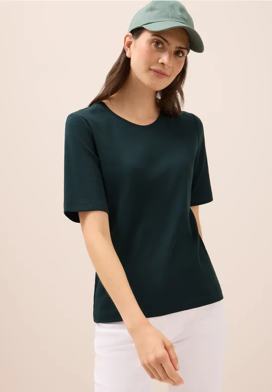 Basic geribd Shirt ink green