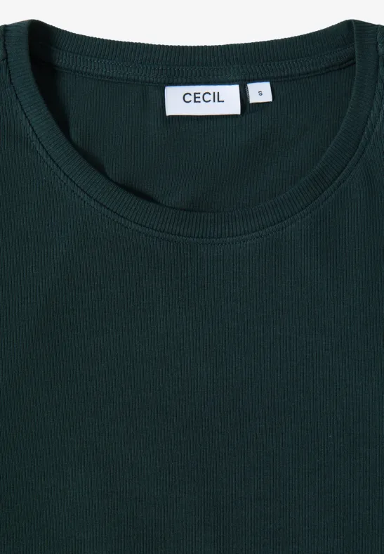 Basic geribd Shirt ink green