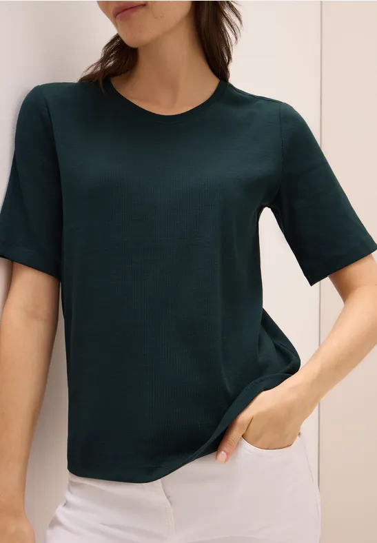Basic geribd Shirt ink green