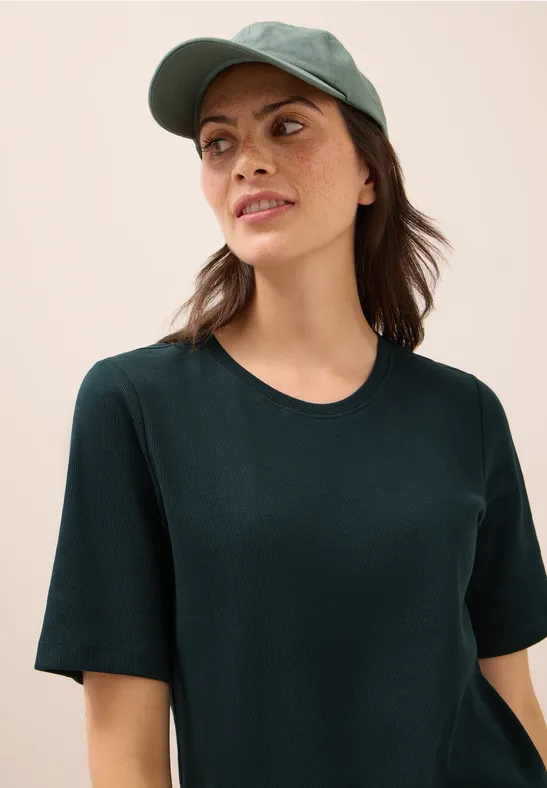 Basic geribd Shirt ink green