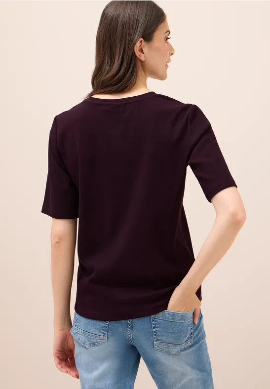 Basic Ripp T-Shirt eggplant red
