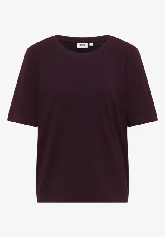 Basic Ripp T-Shirt eggplant red