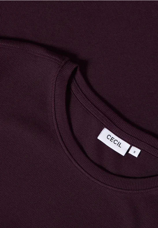 Basic Ripp T-Shirt eggplant red