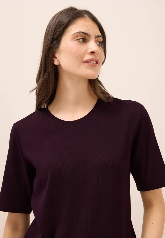 Basic Ripp T-Shirt eggplant red