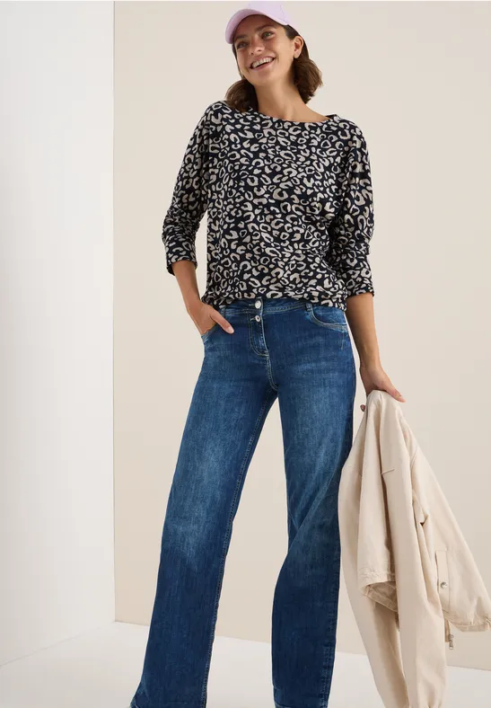 Melange Jacquard Shirt urban dark blue