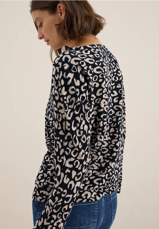 Melange Jacquard Shirt urban dark blue