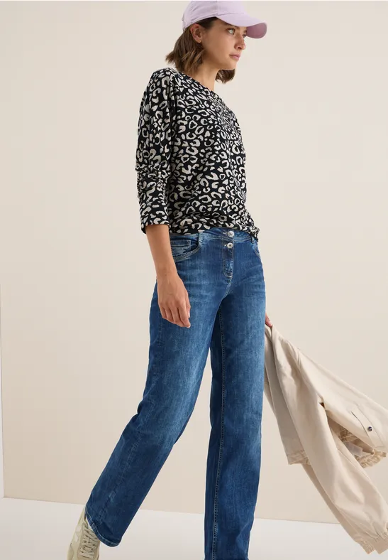 Melange Jacquard Shirt urban dark blue