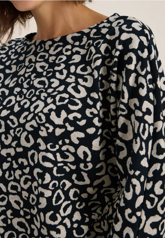 Melange Jacquard Shirt urban dark blue