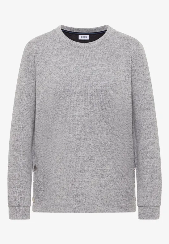 Melange Shirt mit Knöpfen urban dark blue melange