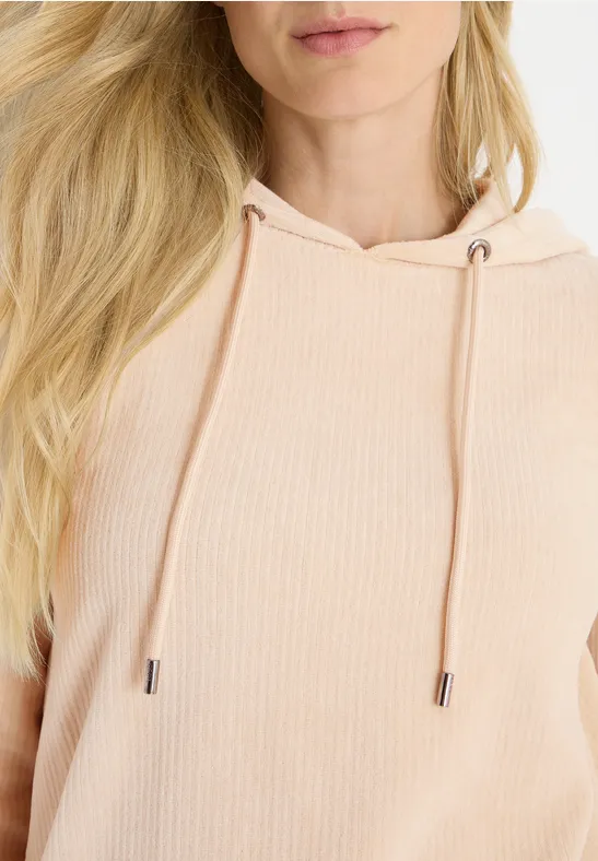 Cordjacke mit Kapuze oat milk beige