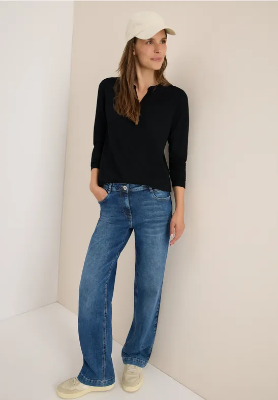 Shirt im Tunika-Look Black