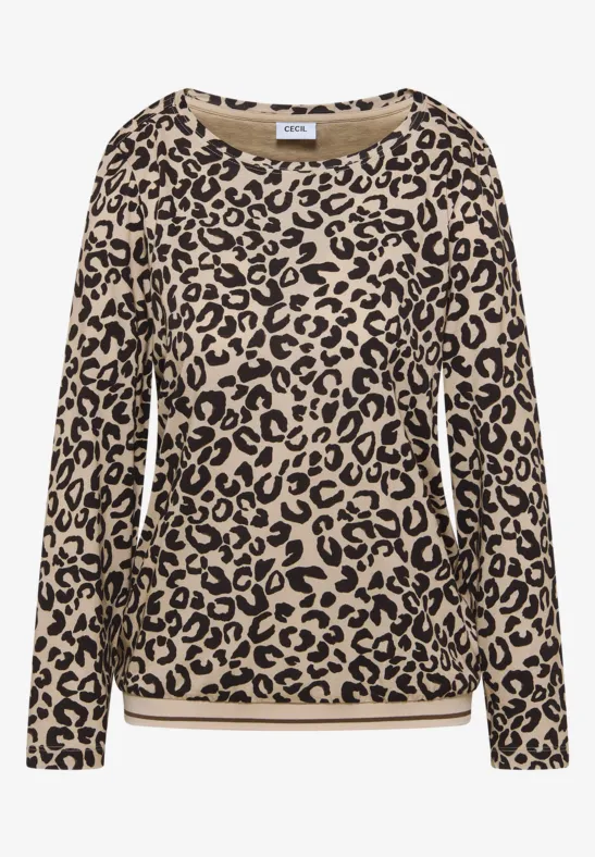 Gemustertes Shirt sandalwood beige