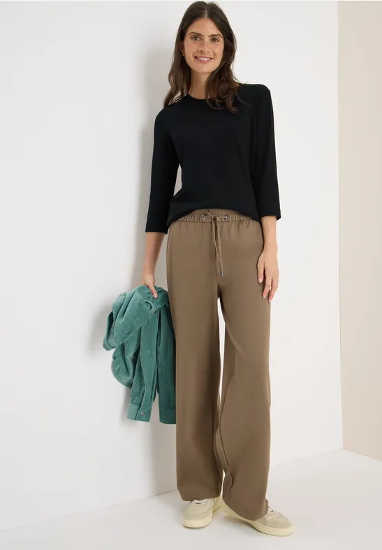 Shirt mit Rippstruktur Black