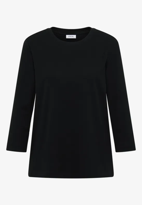 Shirt mit Rippstruktur Black