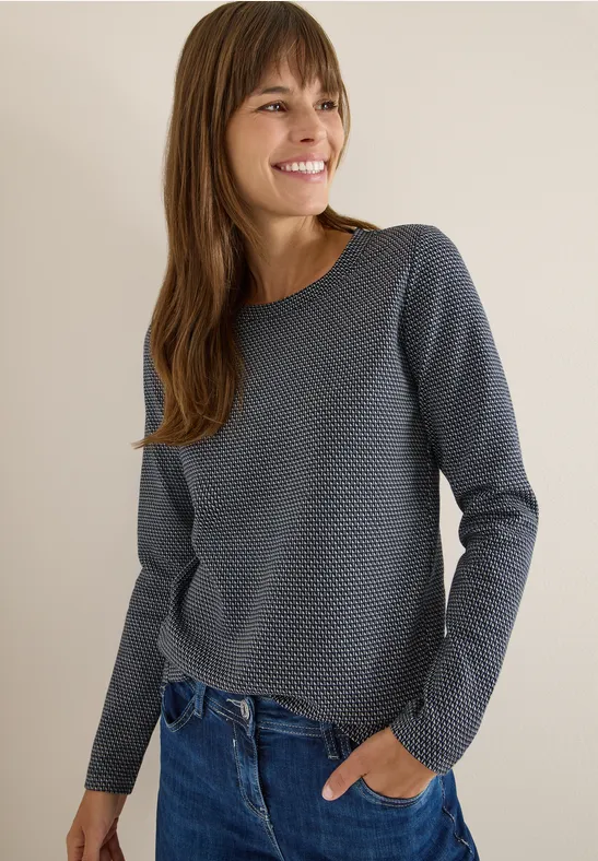 Minimal Jacquard Shirt urban dark blue