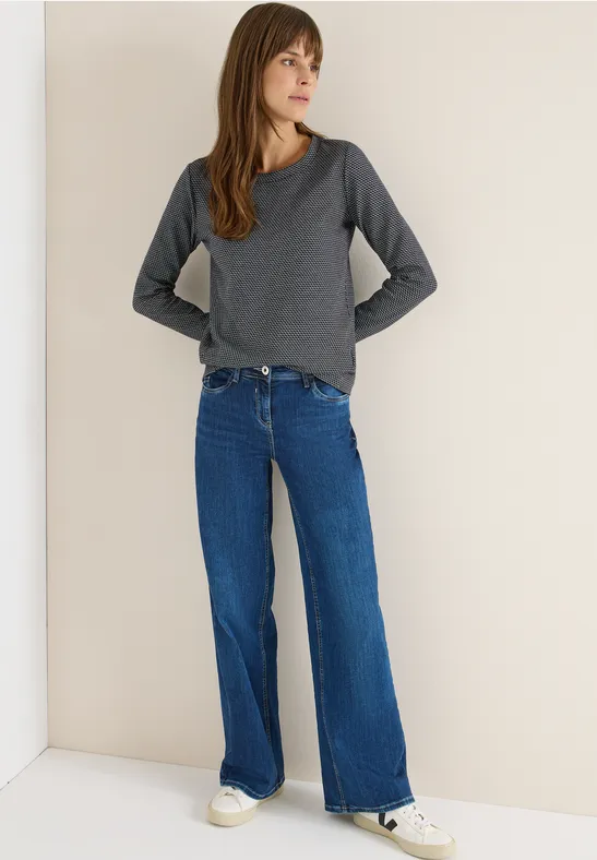 Minimal Jacquard Shirt urban dark blue