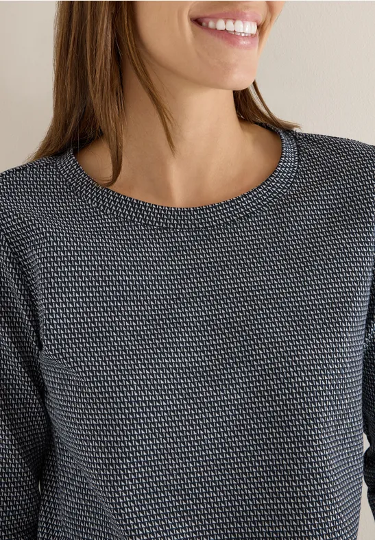 Minimal Jacquard Shirt urban dark blue
