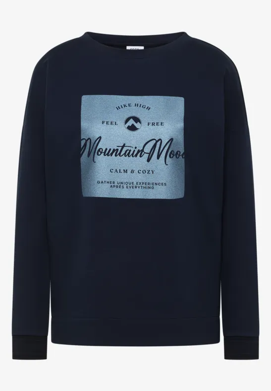 Shirt mit Satin Print urban dark blue