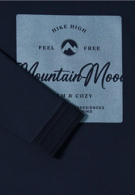 Shirt mit Satin Print urban dark blue