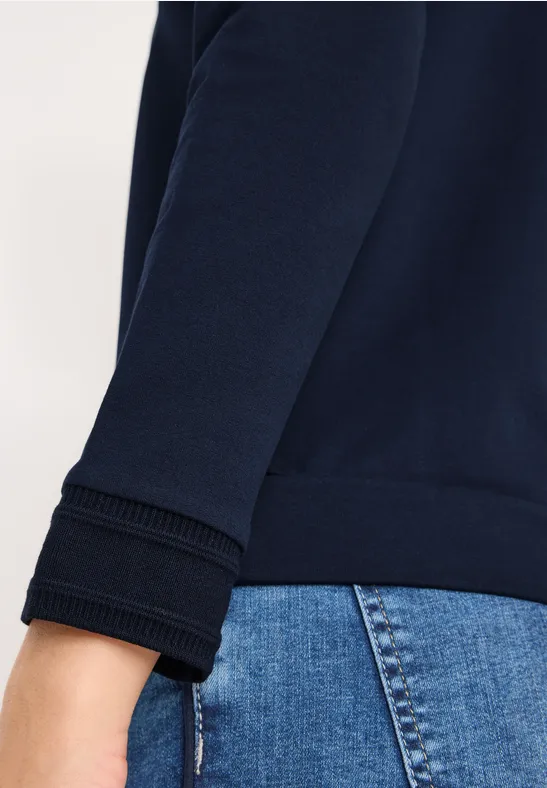 Shirt mit Satin Print urban dark blue