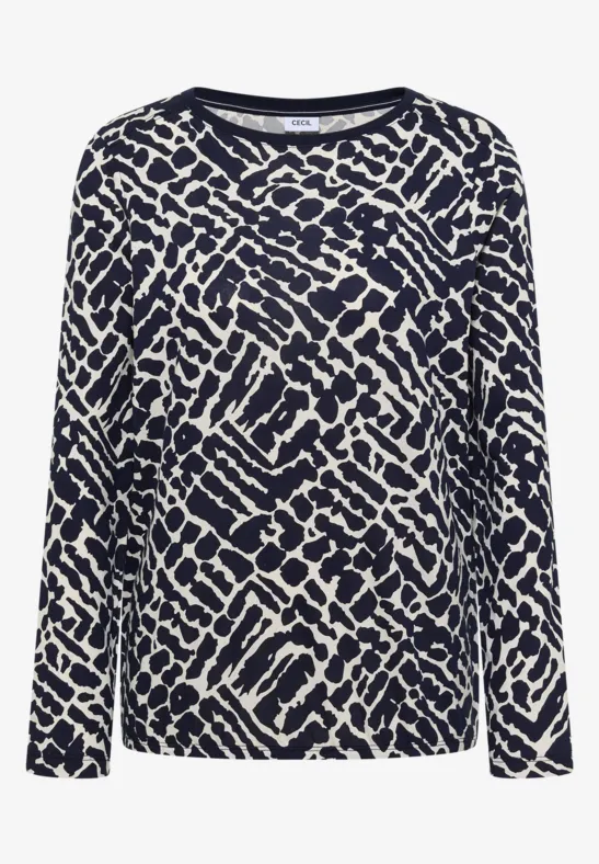 T-shirt à manches longues à motifs urban dark blue