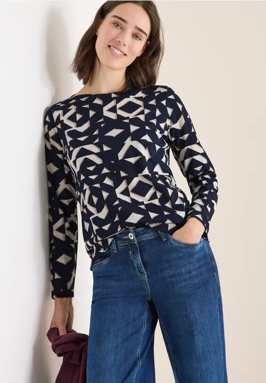 Shirt mit U-Boot-Ausschnitt urban dark blue