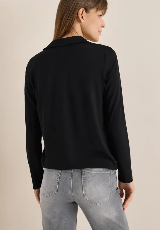 Shirt im Blusen-Look Black