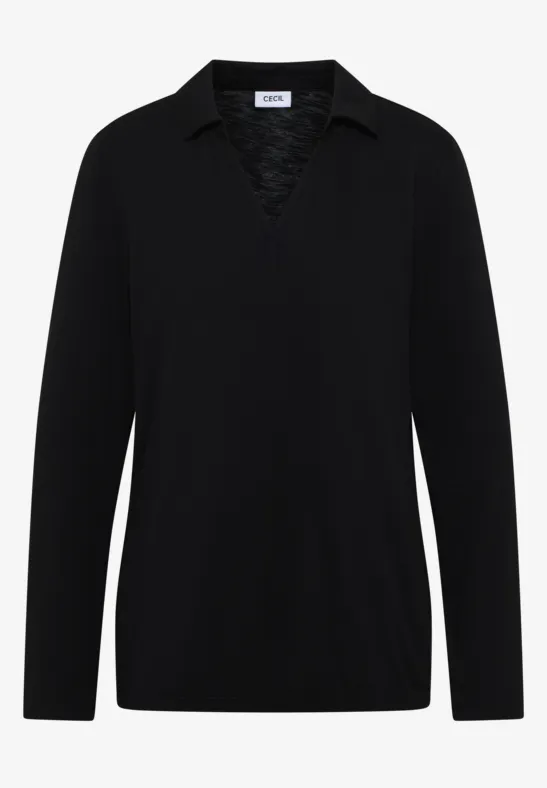 Shirt im Blusen-Look Black