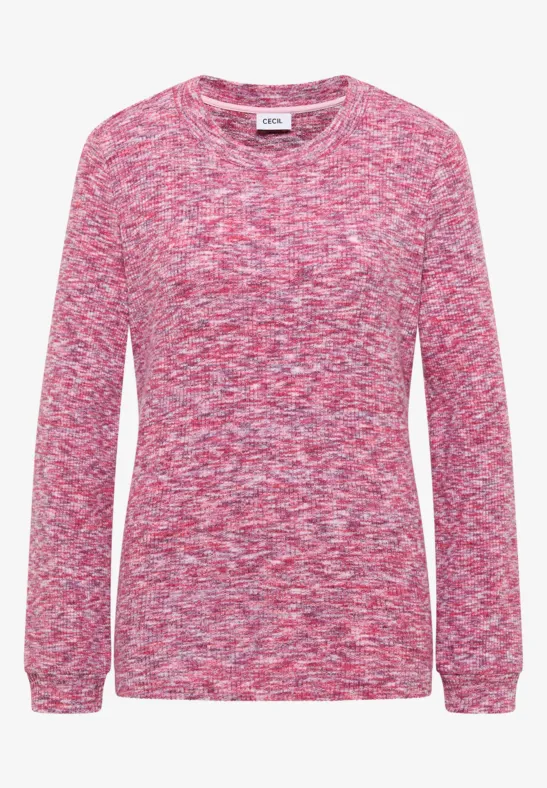 T-shirt à côtes doux et mélangé null