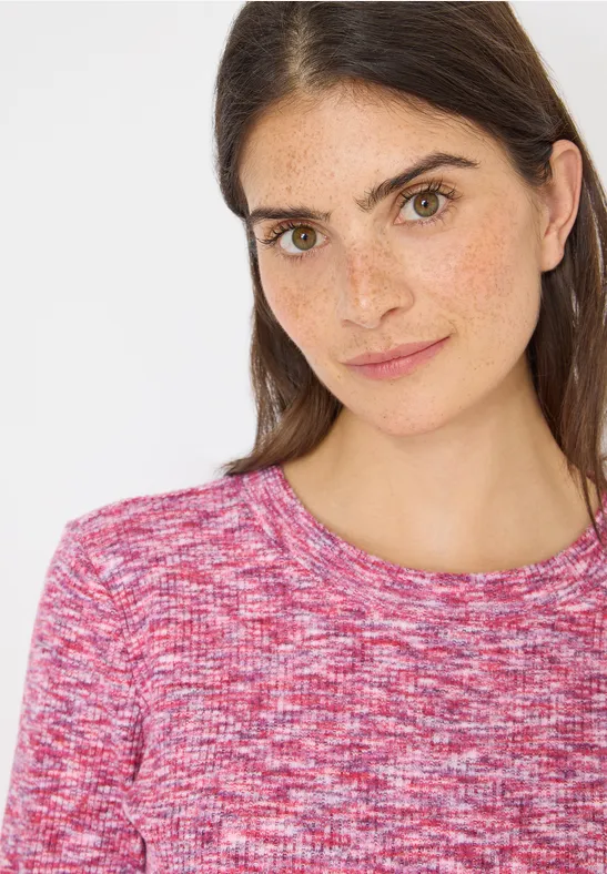 T-shirt à côtes doux et mélangé null