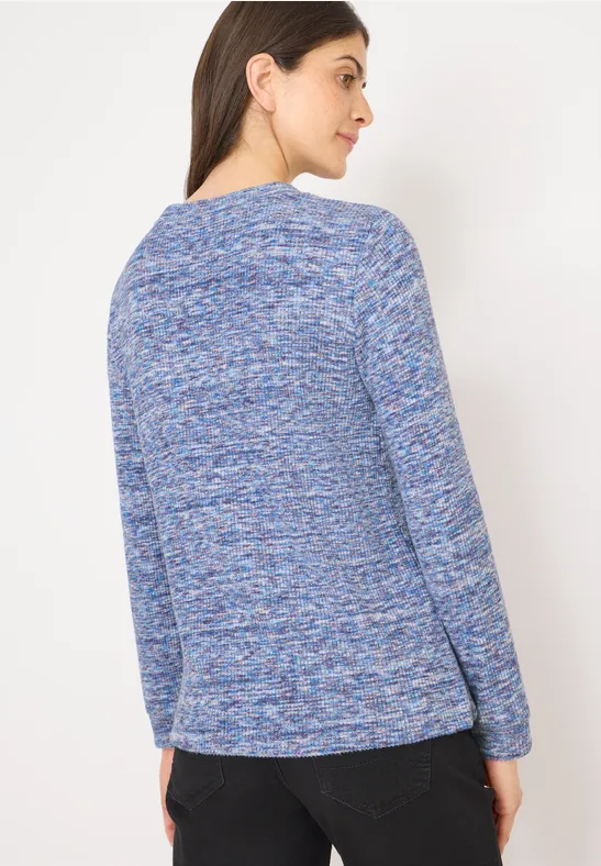 Softes Melange Ripp-Shirt urban dark blue melange