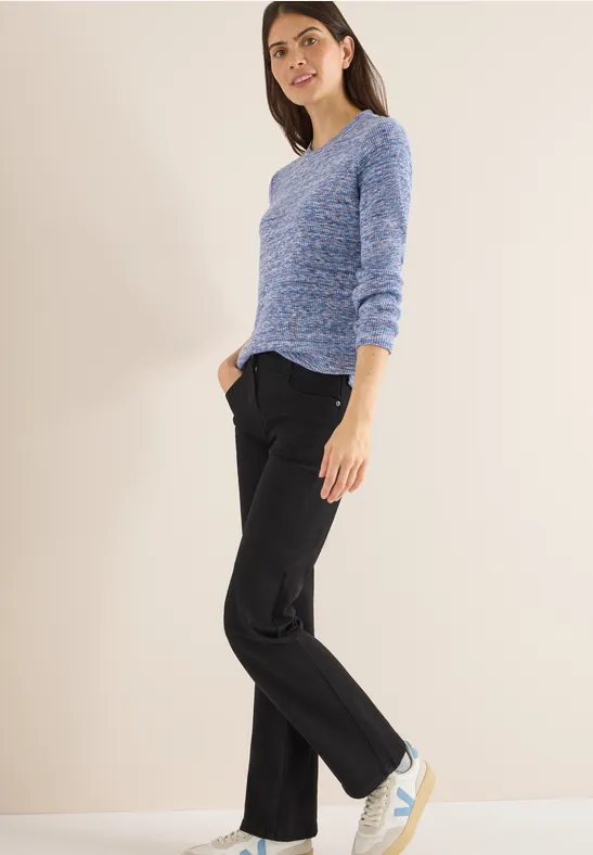 Softes Melange Ripp-Shirt urban dark blue melange
