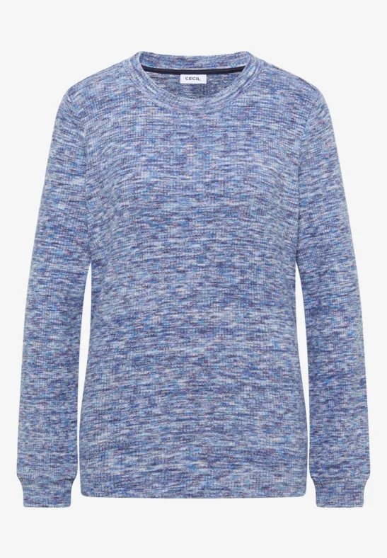 Softes Melange Ripp-Shirt urban dark blue melange