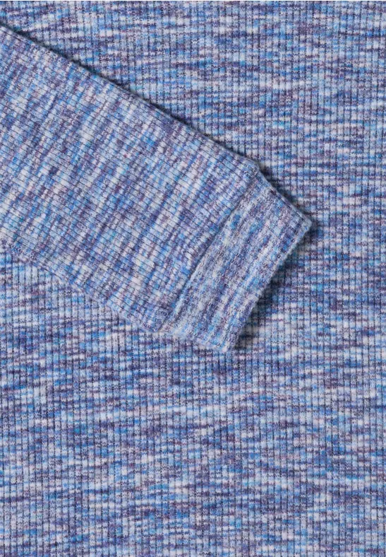 Softes Melange Ripp-Shirt urban dark blue melange