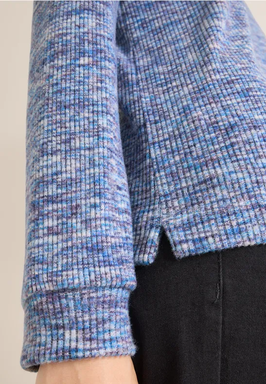 Softes Melange Ripp-Shirt urban dark blue melange