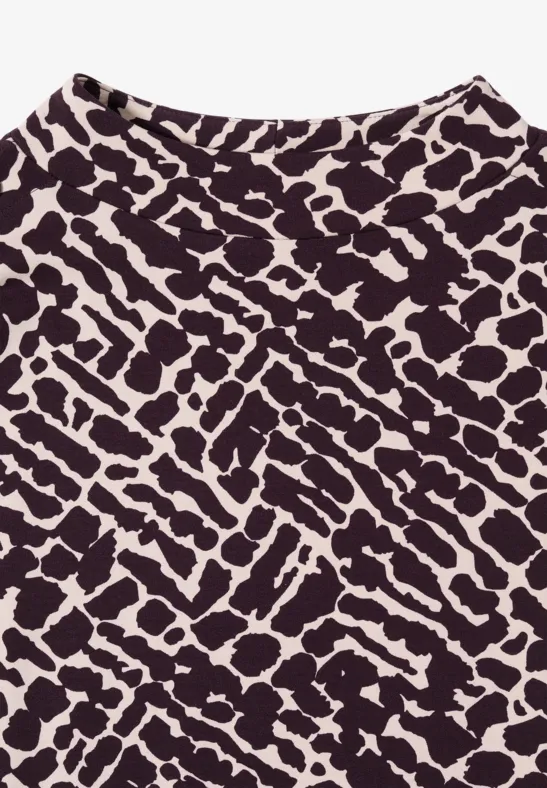 Print-Shirt mit Knopfdetails eggplant red