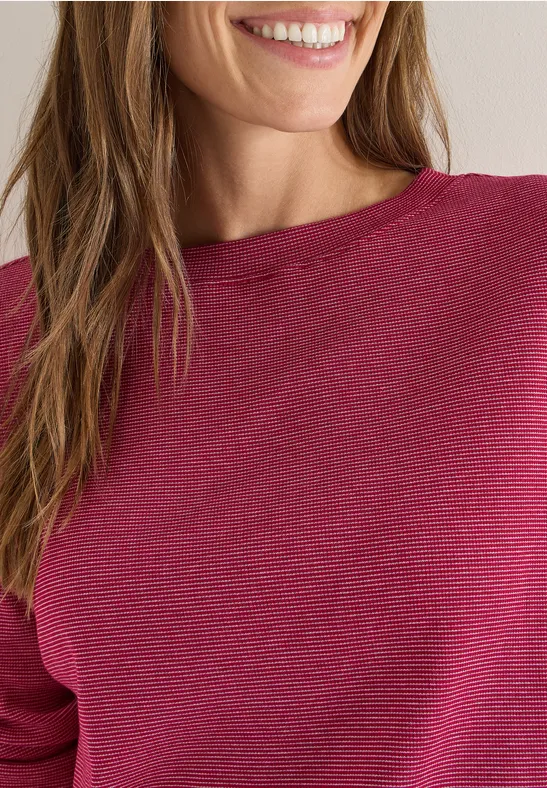 Shirt mit feinen Streifen beaujolais red