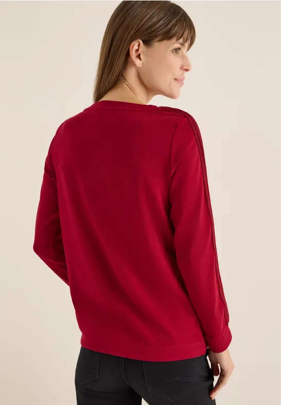 Shirt mit Gallonstreifen beaujolais red