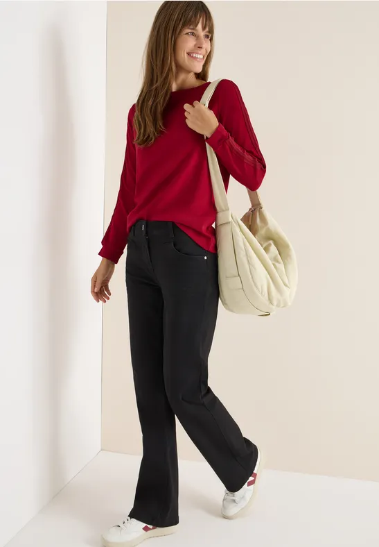 Shirt mit Gallonstreifen beaujolais red