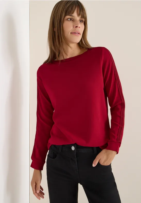 Shirt mit Gallonstreifen beaujolais red